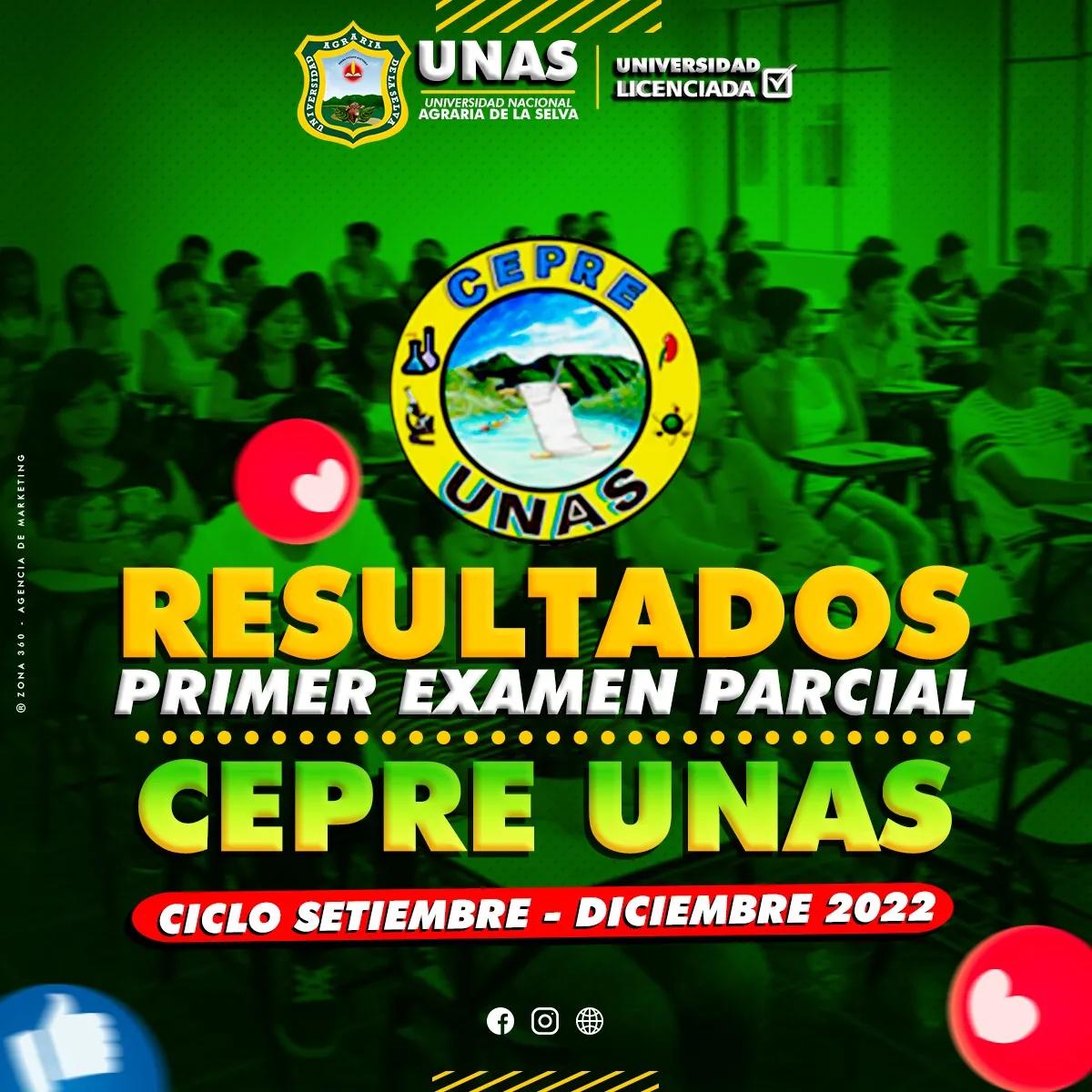 RESULTADOS DEL PRIMER EXAMEN PARCIAL CEPRE UNAS SET - DIC 2022