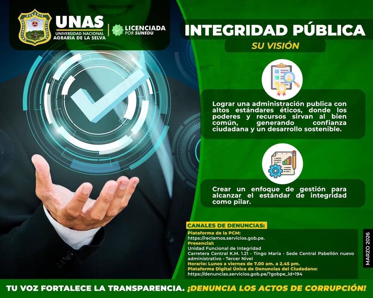 La UNAS fortalece su compromiso con la Integridad Pública y la Transparencia